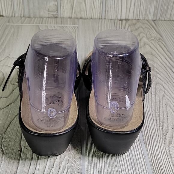 Abeo Biosystem Dorin Leather Dark Brown Shimmer Sandals Womens Size 7 - Picture 5 of 11